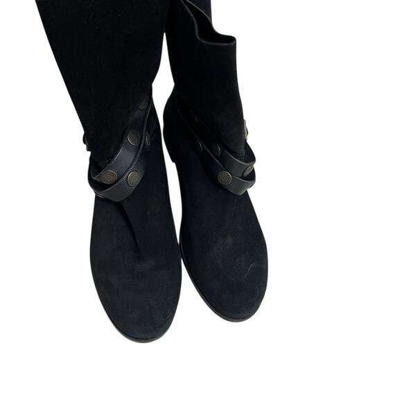 Free People Hayden Suede Pull On Ankle Boots 37 6.5 Black Boho Bohemian - Picture 5 of 12